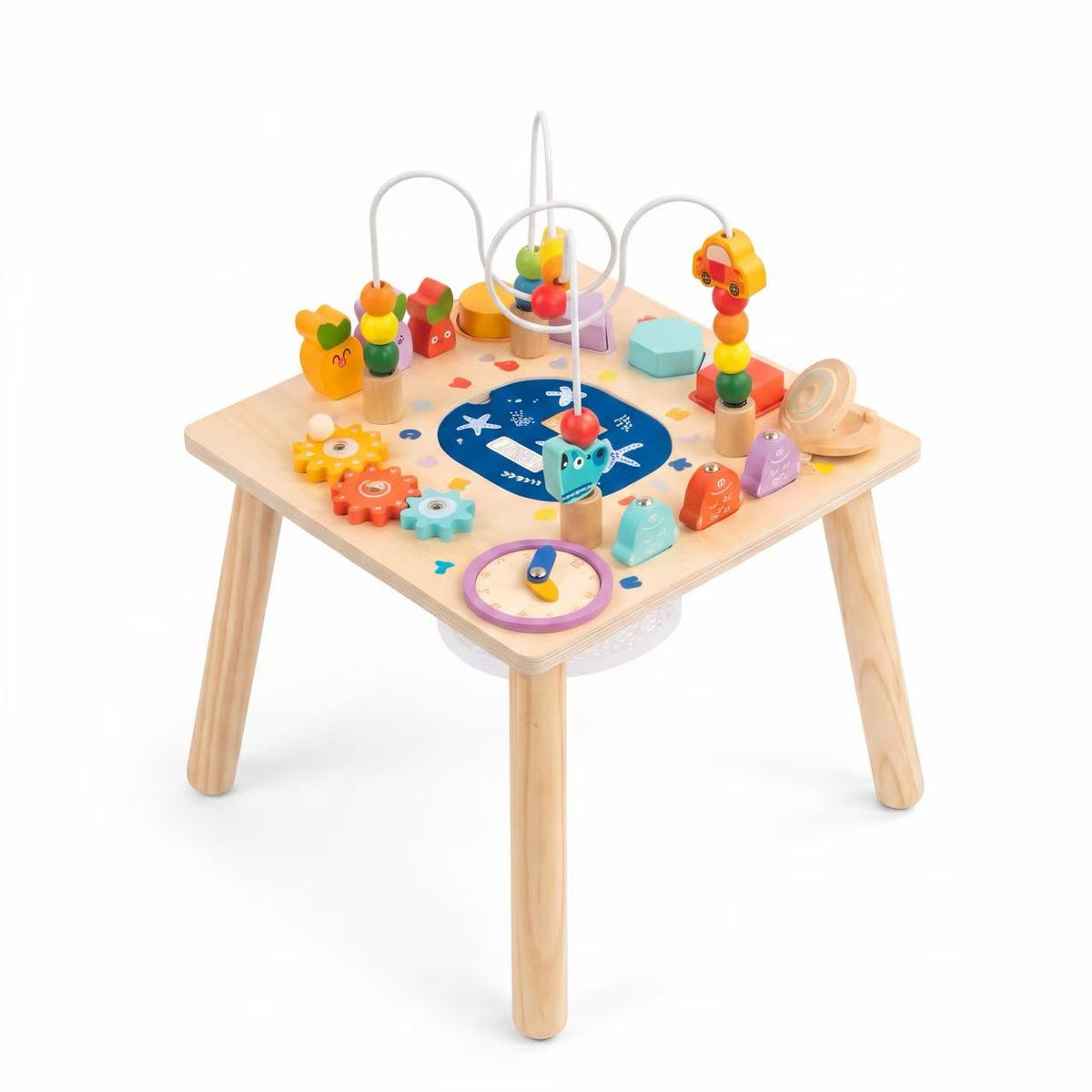 Houten Activiteitentafel met Klokje | Russle