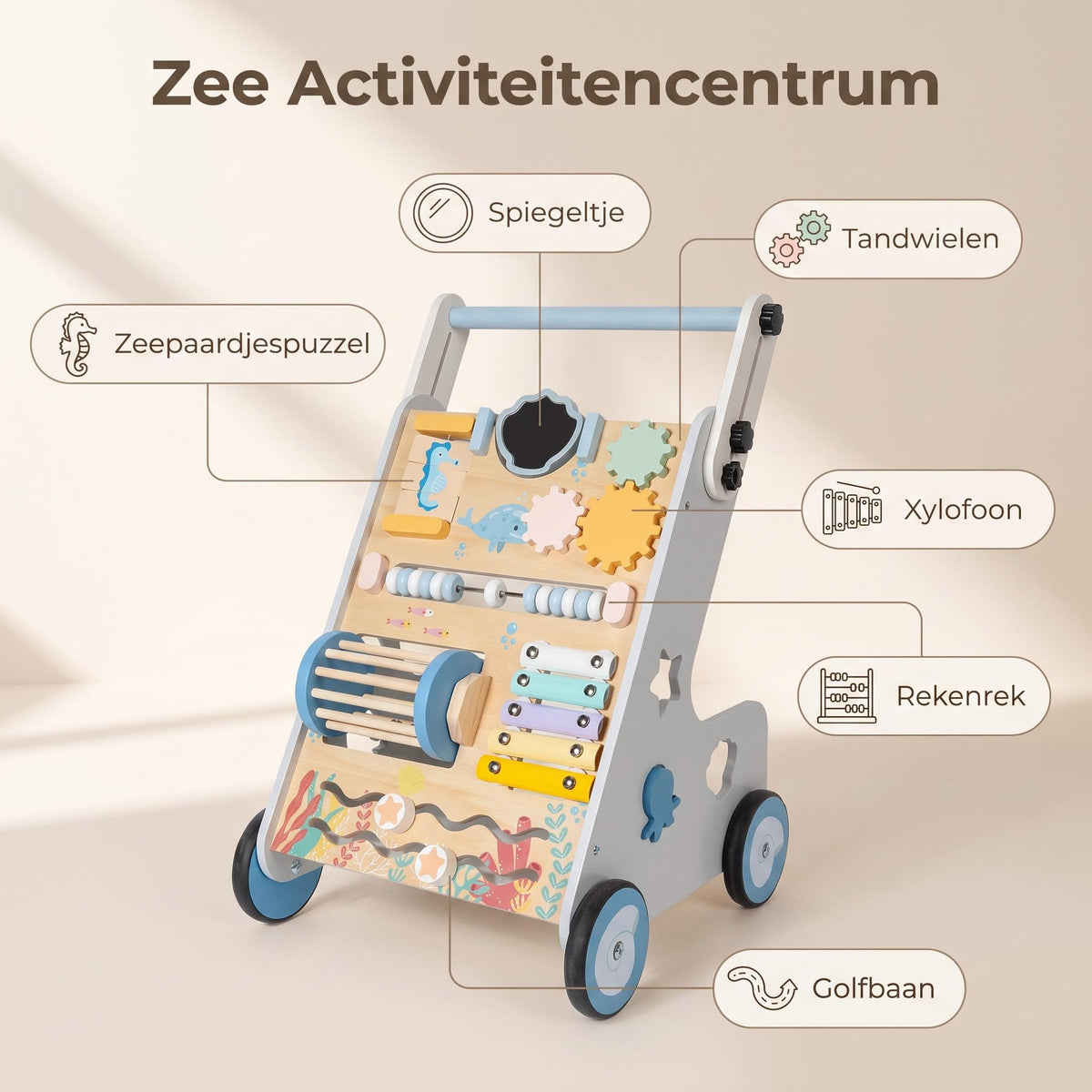 Houten Loopwagen-Trainer Ocean | Russle
