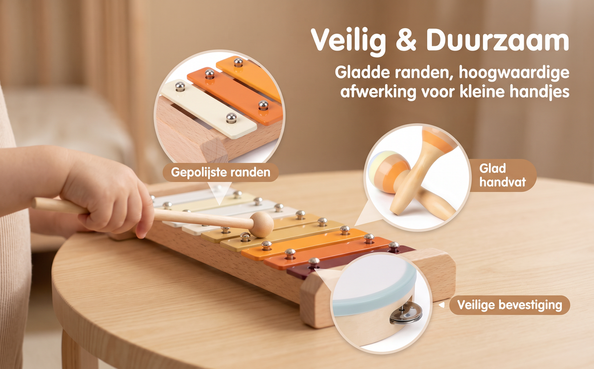 Houten Muziekset Montessori Oranje | Russle