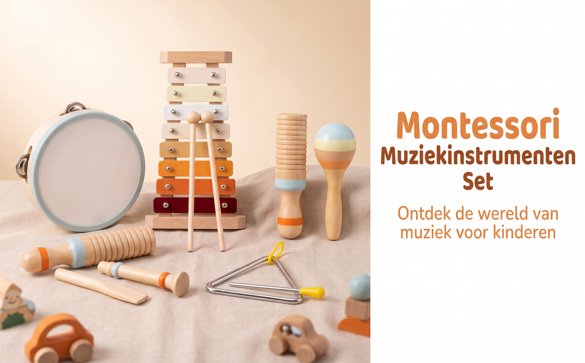 Houten Muziekset Montessori Oranje | Russle