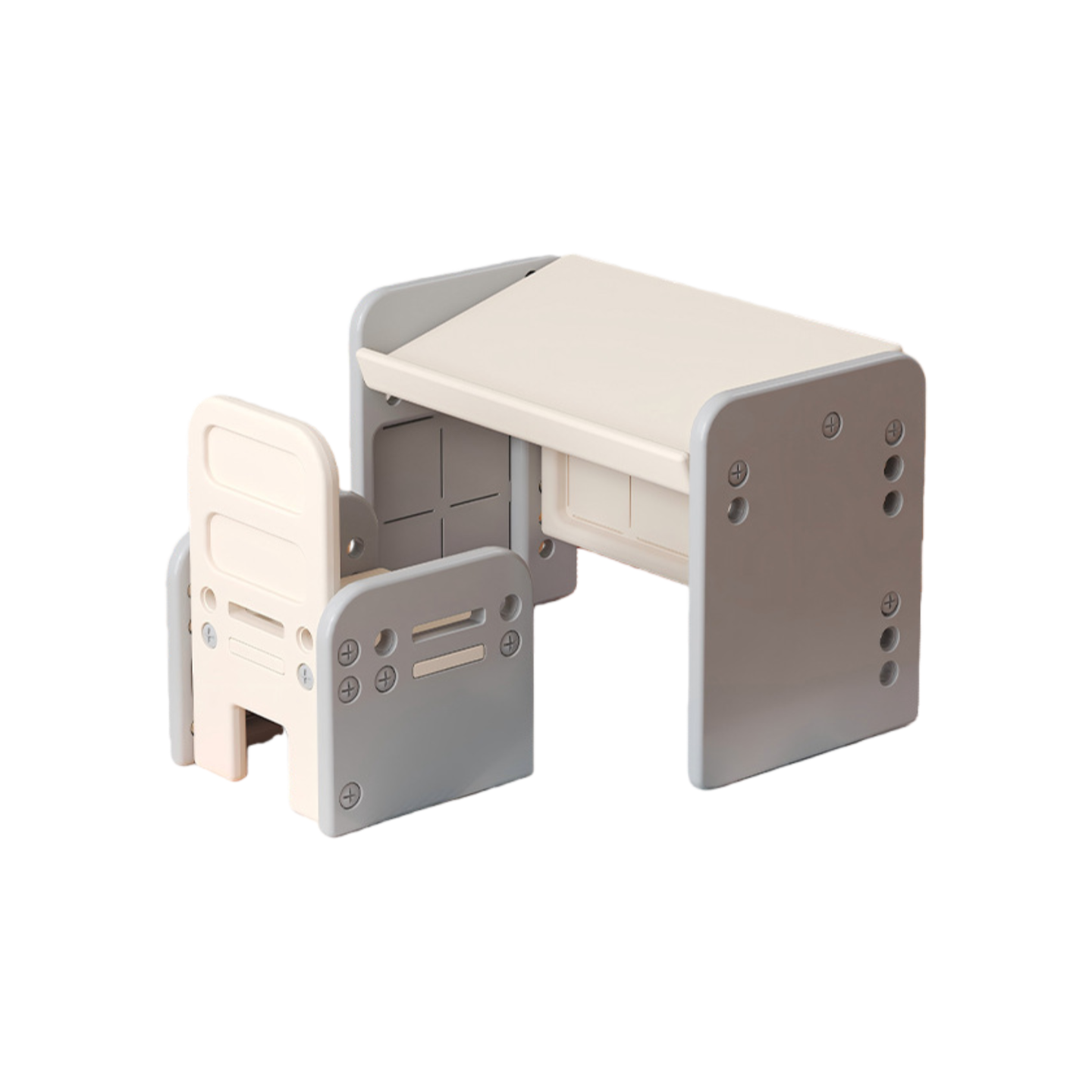 Kinderbureau met Stoeltje Grijs