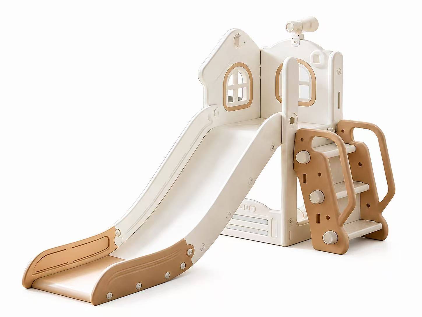 Speeltoestel Toren Cosy met Glijbaan en Basket  - Beige | Russle