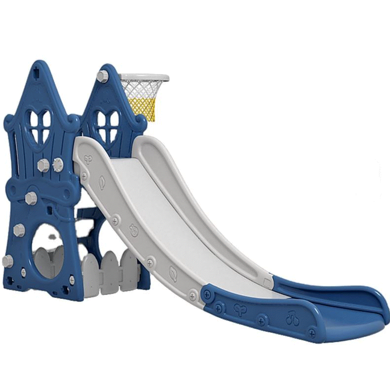 Speeltoestel Toren Huis Blauw met glijbaan