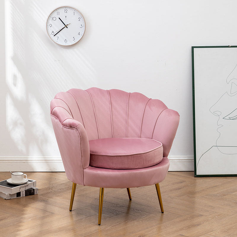 Velvet Schelp Fauteuil Stoel Roze