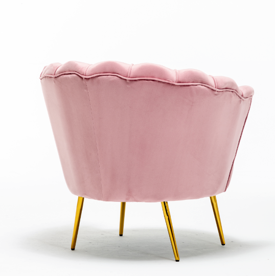 Velvet Schelp Fauteuil Stoel Roze