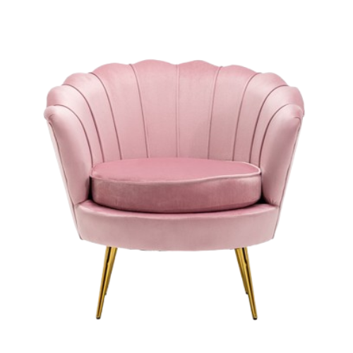 Velvet Schelp Fauteuil Stoel Roze