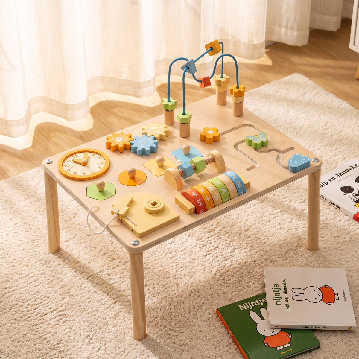 Houten Activiteitentafel met Rekenhulp | Russle