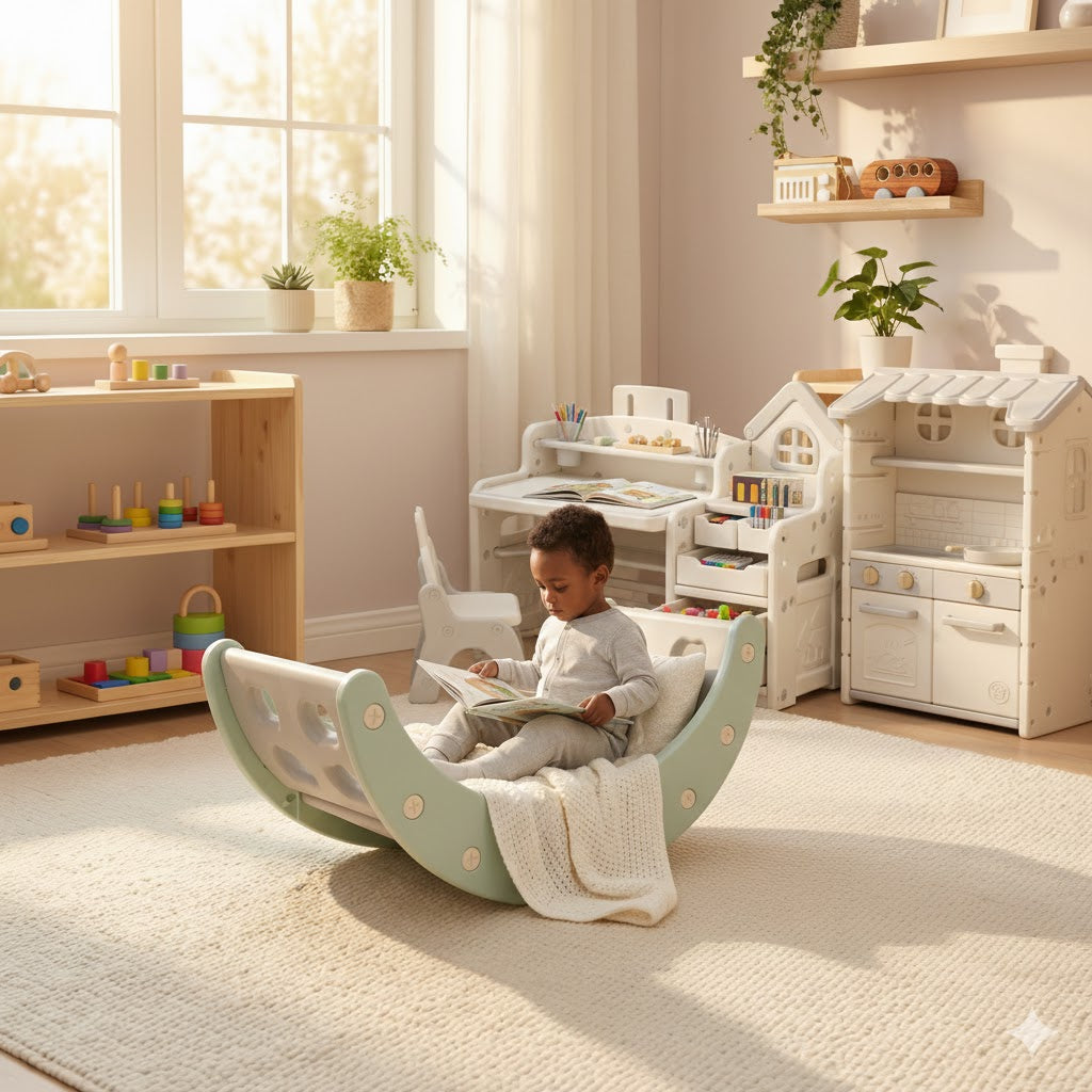 Speelkeuken Grijs | Neutrale kunststof keuken met opbergbakken